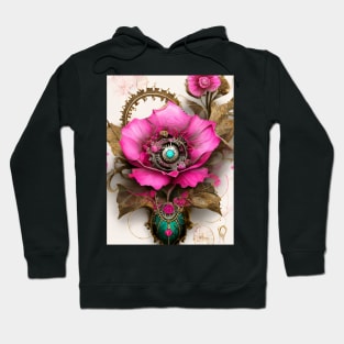 Steampunk Floral with Brilliant Green Hoodie